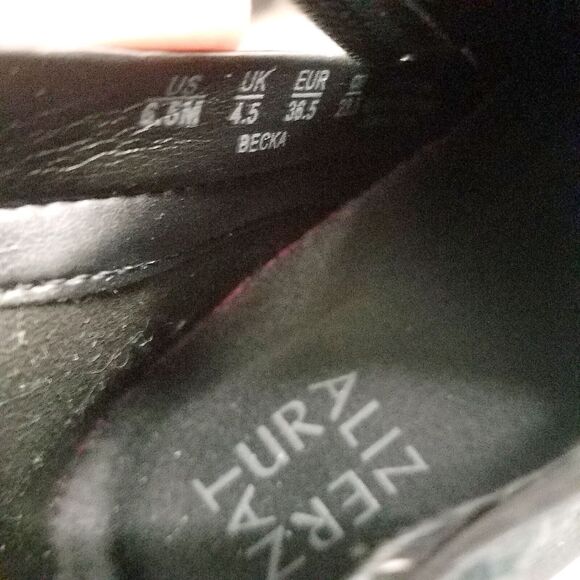 Naturalizer Womens Becka Size 6.5 Black Leather Side Zip Ankle Boots Booties - Picture 2 of 11